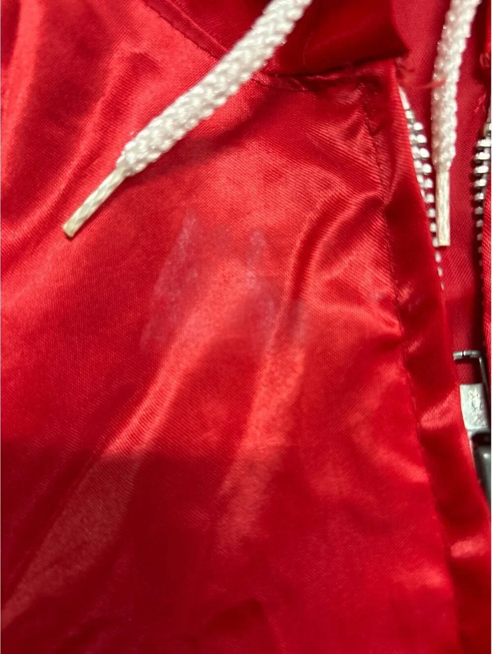 Vtg Sears Tweety Bird Kids Satin Bomber Hoodie Jacket Looney Tunes Red Sz 7-8 S